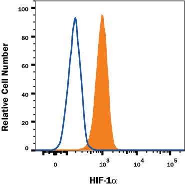 Detection of HIF-1a antibody in MCF-7 Human Cell Line antibody by Flow Cytometry.